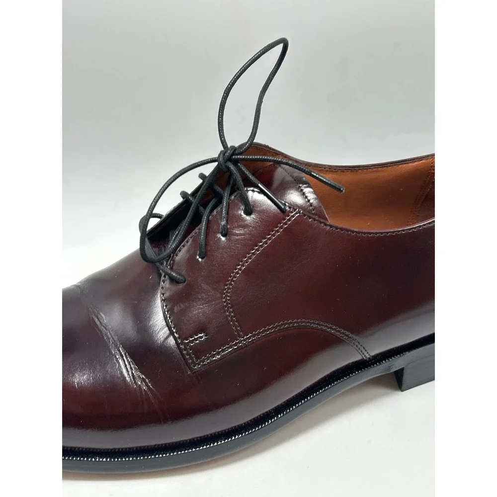 Bostonian Derby Shoes Mens 10 Burgundy Leather Plain Toe Dress Shoes